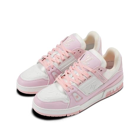 lv trainer sneakers pink|louis vuitton denim trainers.